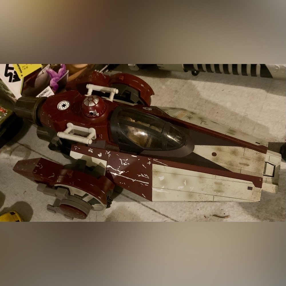 a vintage Hasbro Star Wars V-wing Fighter, specifically a model released